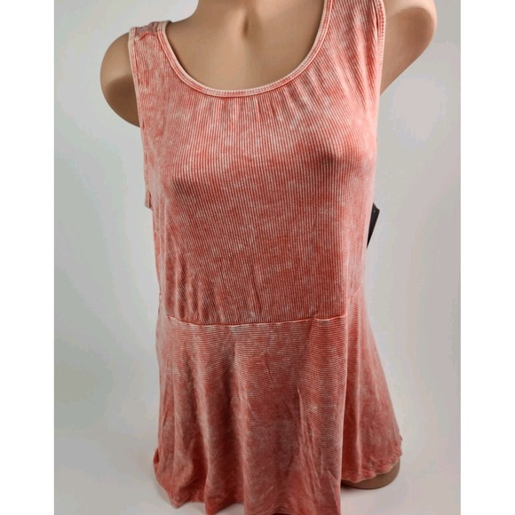 Torrid Super‎ Soft Ribbed Babydoll Peplum Tank Top Coral Women's Plus Size 3X - Picture 1 of 5